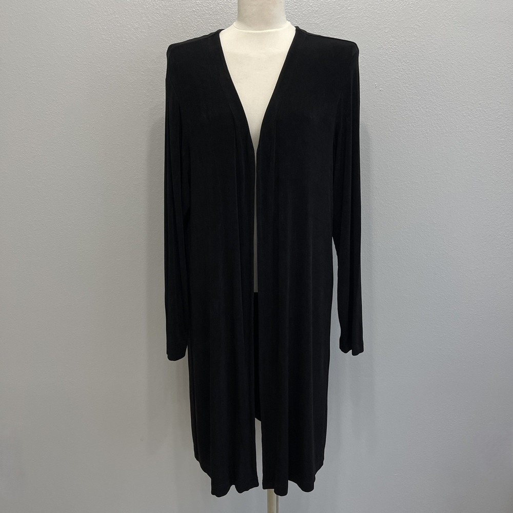 Chico's Travelers Open Front Cardigan Top Size 3 X-large 16 Black